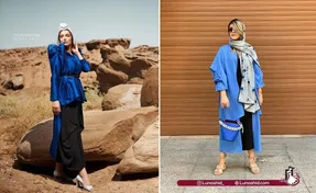 به مانتوی آبی شال یا روسری چه رنگ میاد؟
