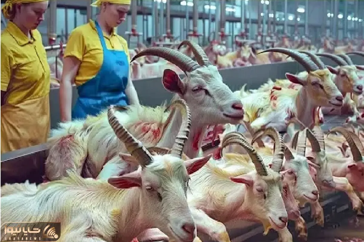 فرآوری بز؛ بعد یک دهه بهره وری از 70000 بز میبرنشون سلاخ خونه برای تولید گوشت