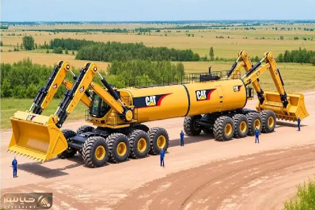 ابزارآلات غول پیکر؛ اپراتور بیل مکانیکی رو گربه‌سگ کرد برا سرعت صاف کردن زمین