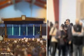 تصاویر و نطق آتشین عادل فردوسی پور در تجمع دانشگاه شریف