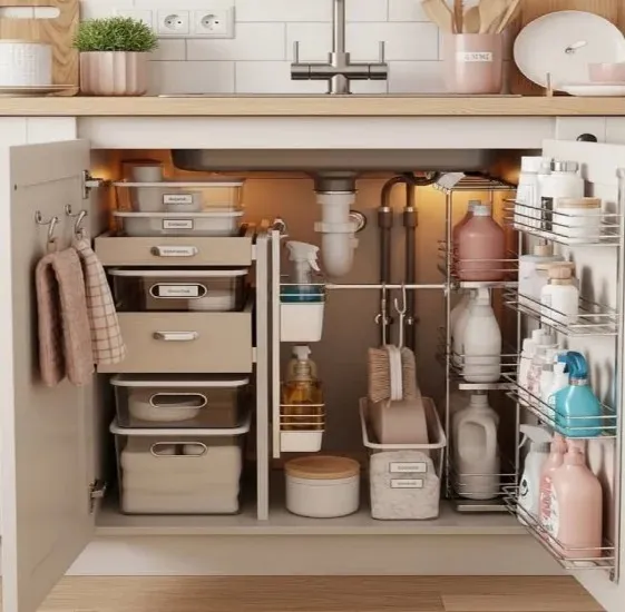 چیدمان کابینت زیر ظرفشویی