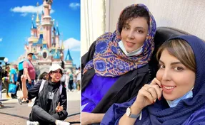 خوشگذرونی لیلا بلوکات و آبجیایش تو دیزنی لند؛ داماد فرنگی با شلوارک زیر بارون