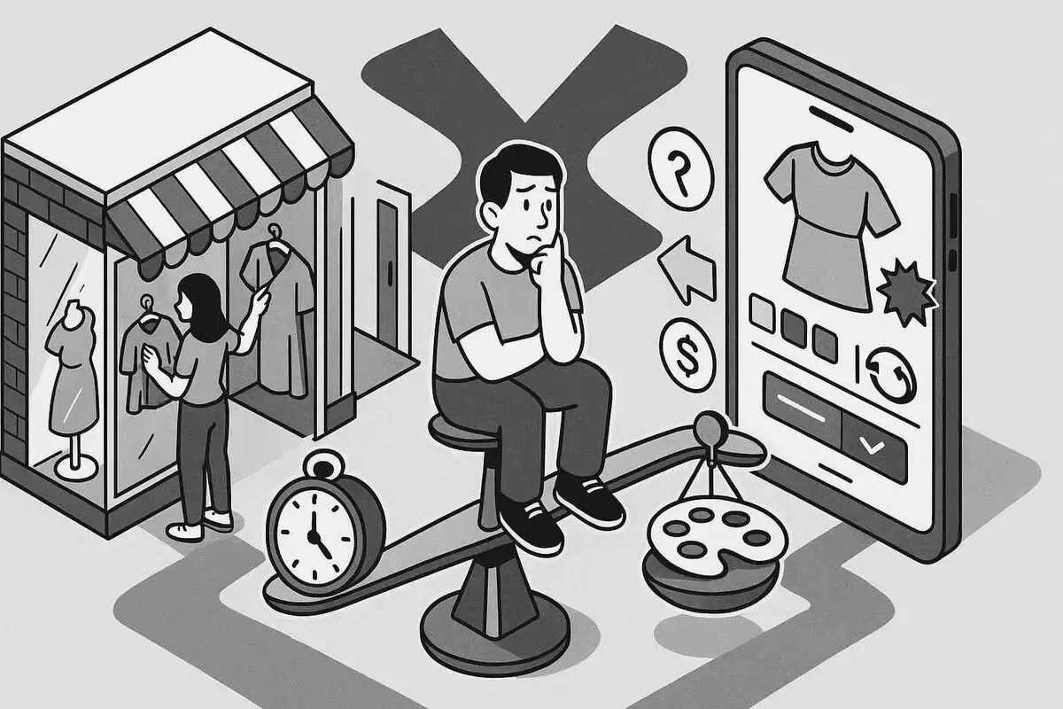 خرید اینترنتی لباس یا خرید حضوری؟ مقایسه کامل مزایا و معایب