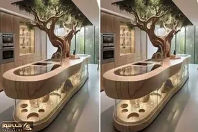 چیدانه خیلی قشنگ؛ اگه میخوای جزیره آشپزخونه ات همه رو متحیر کنه اینطوری دیزاین کن