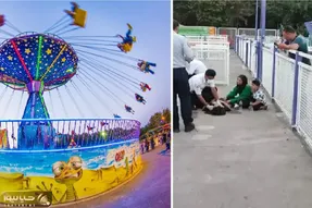 ویدئو حادثه وحشتناک در شهربازی اصفهان؛ چه سقوطی کردن ازون بالا