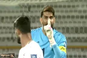 درگیری بیرانوند با یک پرسپولیسی در بازی تیم ملی