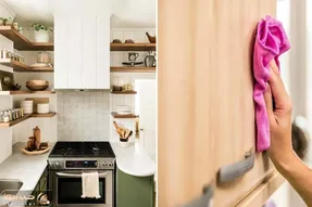 تمیز کردن کابینت چوبی/ سیف و دامستوس نزن کابینت باد میکنه با مواد خونگی حلش کن کدبانو