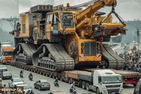 جابه جایی جانکاه؛ جنگنده f16 آمریکایی رو تانک سواره با خاورو یدکش بردن تریلی هولش داد