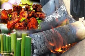 غذای روستایی؛ ببینید این جماعت جذاب دهاتی مرغ رو تو بابون کباب کردن چه نابی شده