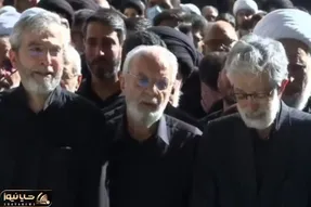 گریه های حداد عادل هنگام اقامه نظام بر پیکر دخترش تیر 1405