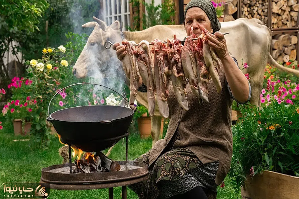 غذای روستایی ؛ قورما شورباسی خوشمزه مجلسی آذربایجان که پختش تو ییلاق روح رو جلا میده