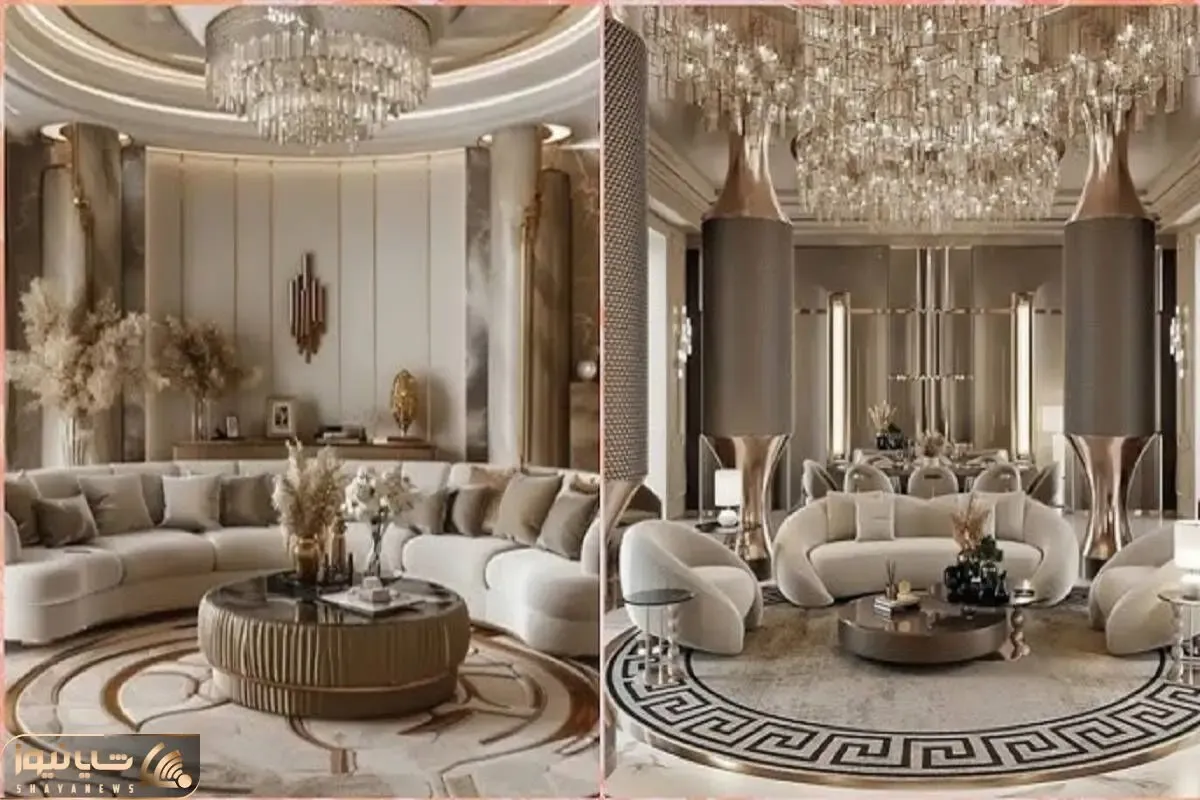 معماری خلاقانه؛ کاخ اعیونی ساخته پله های گرانیتی گذاشته به رنگ سال نود و قهوه ای