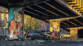 نمایش گرافیکی پهلوانان ایرانی زیر پل کالج