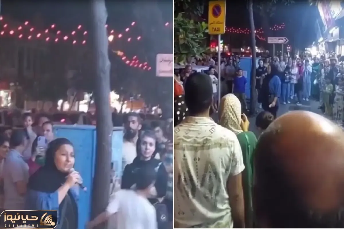 آواز بهجتی؛ خانوم به سبک معرکه گیرهای قدیم مردم رو دور خودش جمع کرد و هنگامه بپا کرد