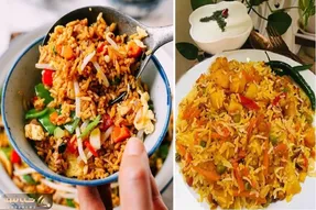 طرز تهیه پلو مخلوط با سبزیجات / بدون گوشت خوشمزه ترین غذا رو درست کن