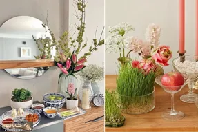 ایده های چیدمان هفت سین روی کنسول/ گوشه لاکچری و خاص واسه نوروز توی خونت درست کن