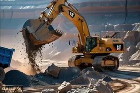 ابزارآلات غول پیکر؛ بیل مکانیکی غول برای رفع انسداد جاده گل اندود بیل چرخشی نصب کرد