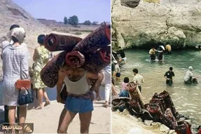 سفر به تهران قدیم؛ قالی‌ شویی و آبتنی در چشمه علی شهر ری در اسفند ماه