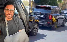(عکس) گلزار با دست شکسته در باشگاه؛ آقای بازیگر چشم خورد؟