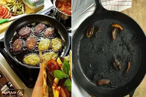 ترفندهای نچسبیدن غذا به ماهیتابه و قابلمه / غذا رو خوشگل تحویل بده جزغاله تحویل نگیر