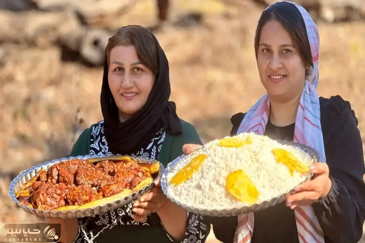 غذای خوش پخت دهاتی؛ مرغ ناردون خوشایندی که این مادر و دختر شمالی طبخ می کنن