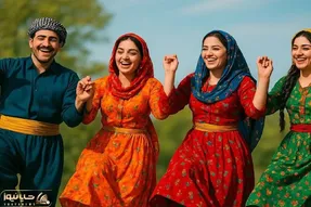 آواز محلی؛ نعیمه نظام دوست غرق آهنگ کردی شد و تو رقص خواننده رو همراهی میکنه
