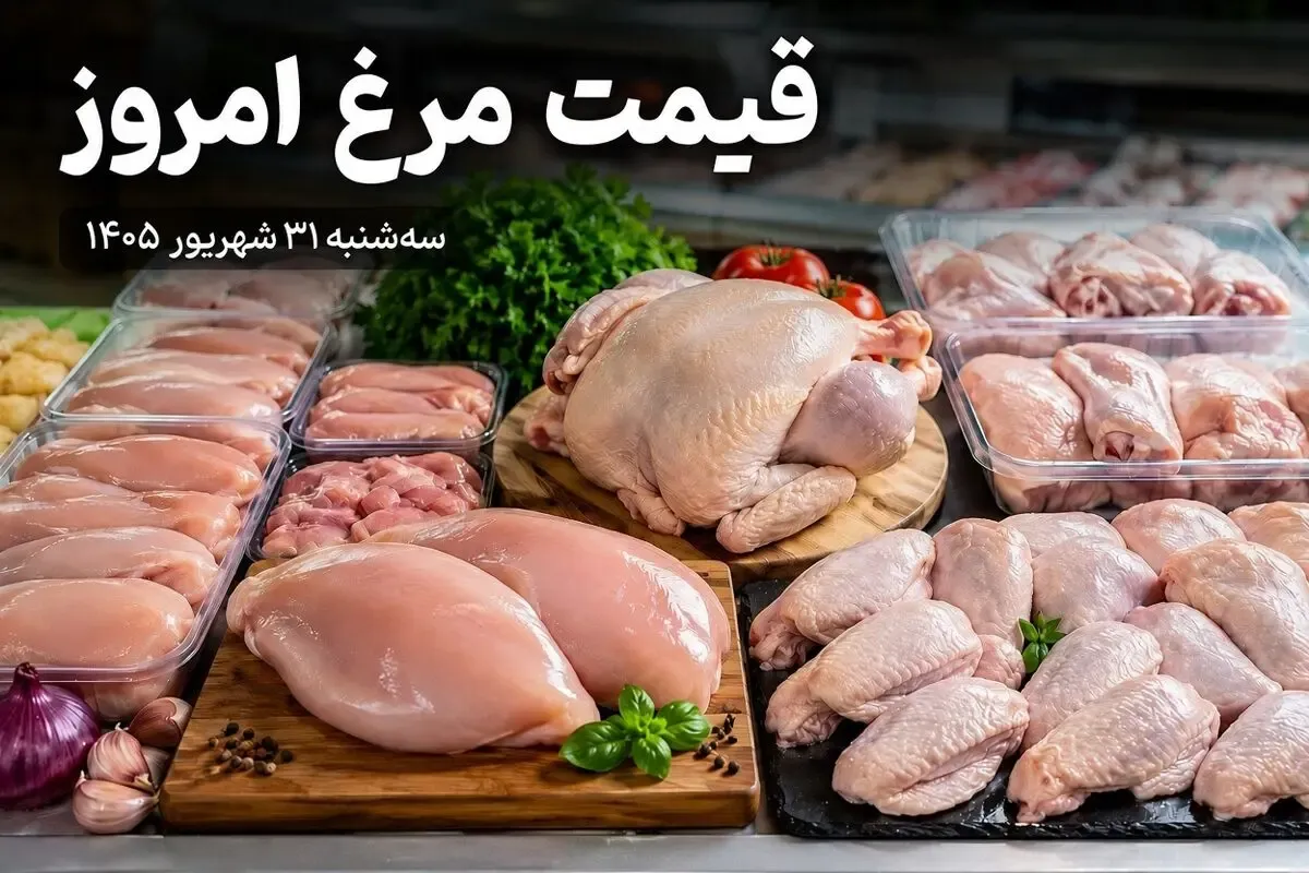 قیمت مرغ امروز سه شنبه 31 شهریور 1405 / قیمت منطقی یک کیلو مرغ چقدره؟