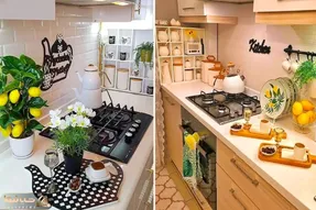 چیدمان و دیزاین روی کابینت با المان های ترند 1404؛ تمیزی و لوکس بودن علی الخصوص جهاز