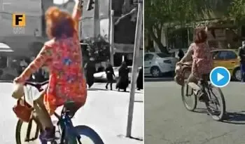 جنجال دوچرخه سوار بی حجاب در نجف آباد؛ زن هنجارشکن بازداشت شد