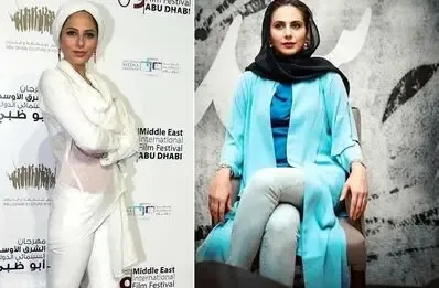 (عکس) لباس بدن نما و خجالت آور خانم رعنا آزادی ور در دبی