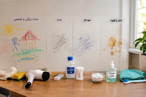 راهنمای پاک کردن لکه  مداد تا قهوه از دیوار گچی؛ روش‌های ساده و کاربردی