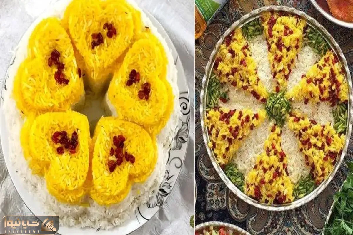 (ویدئو) تزئین آسون و شیک  برنج؛ با زرشک و زعفران پلو رو خوشگل دیزاین کنید