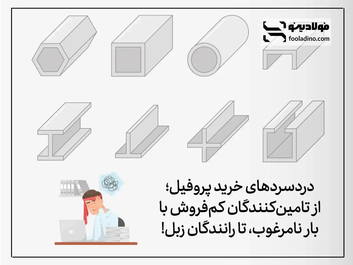 دردسرهای خرید پروفیل؛ از تامین‌کنندگان کم‌فروش با بار نامرغوب تا رانندگان زبل!