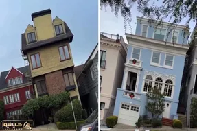 خونه های سانفرانسیسکو که کج هستن؛ مهندسی هوشمندانه منازل این شهر بخاطر شیب تند