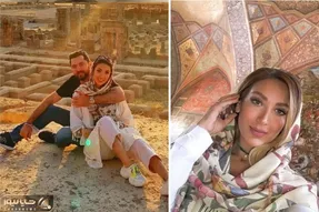 رخ نمایی تازه مینای رادان با کلی چیتان پیتان ناااب؛ خانوم چه سوسکی بهرام آورد کنارش!