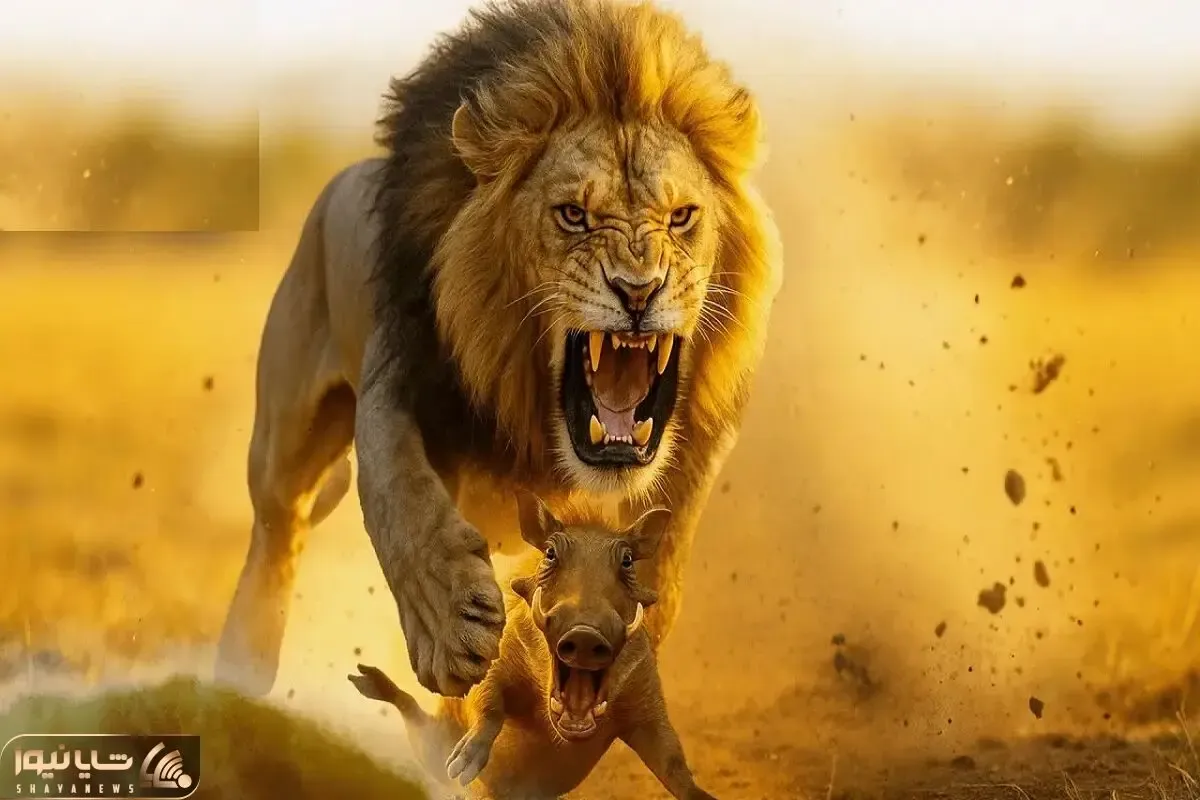 مستند حیات وحش؛ شیر در مقابل گله گرازها