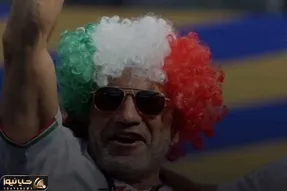 آواز شادی؛ خوش رقصی پرچم غول آسای ایران کف لس آنجلس/ ترامپ ادا احترام کرد