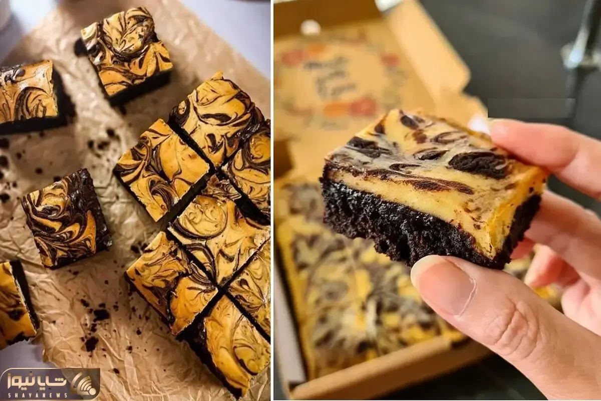 طرز تهیه براونی پنیری با بهترین دستور / دسر فوق العاده ای که طعم و مزه ش بینظیره