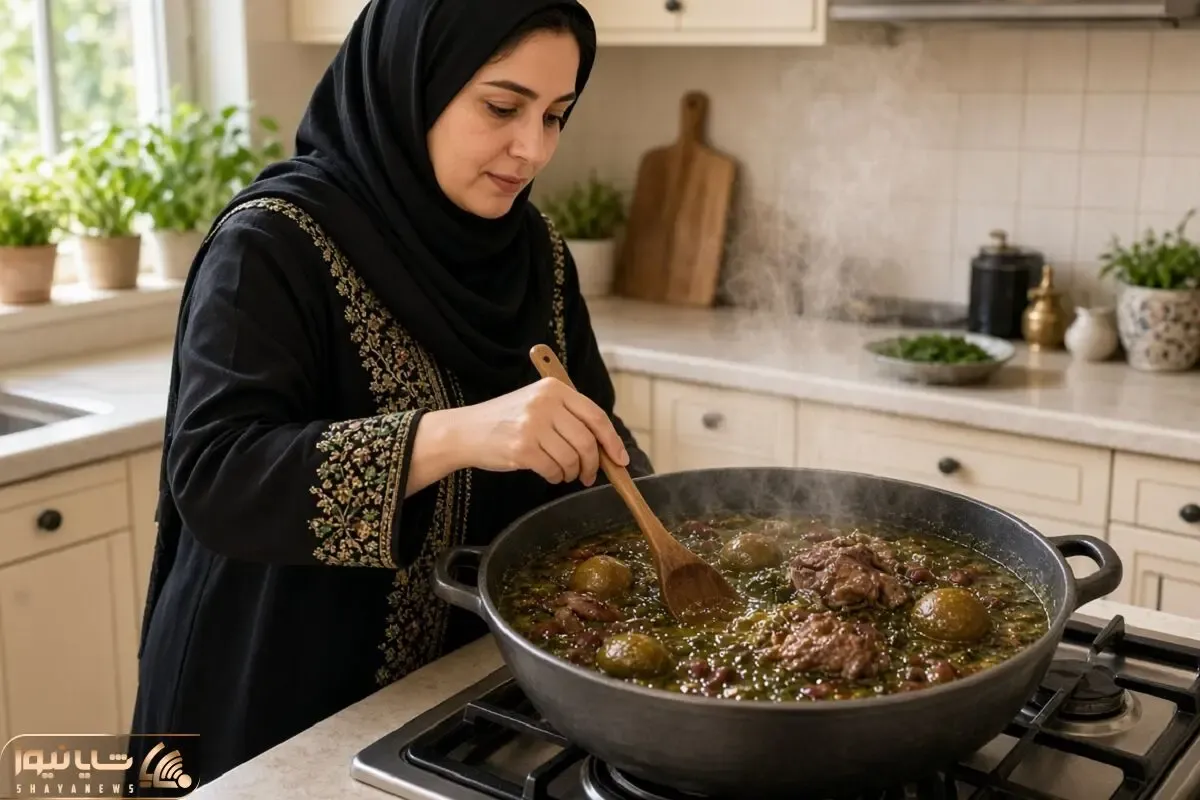چرا قورمه سبزی جاافتاده و لعاب دار نمی شود؟ ترفند طلای برای جا افتادن خورشت