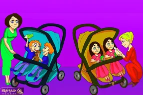 هوش تصویری؛ اگه به باهوشا گفتی زِکی پس بگو کدوم از این مادرهای دوقلو دار پولدارن؟