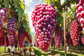 کشاورزی نوین / کشاورزان ژاپنی انگورهای گران قیمت را از این طریق برداشت می کنند