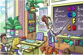 بازی فکری؛ اگه انیشتین محله تون هستی به این خانم معلم کمک کن حرف E رو پیدا کنه