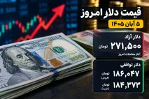 قیمت دلار امروز 5 آبان 1405 / دلار بیخ گوش 272 هزار تومان