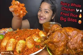 تناول شگفت آور؛ ببینید این خانم چه ناجور و با ولع غذا می خوره اونم با پنجه هاش