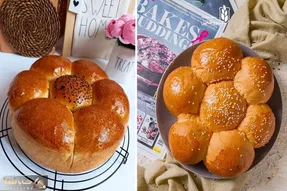 طرز تهیه نان گل ترکیه / پخت نان چیچک به روش اصیل