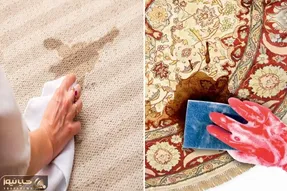 لکه گیری فرش در خانه بدون شستن / بعد عید و مهمون بازیش فرشت لک گرفته با اینا تمیزش کن
