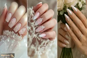 طرح و متریال لاک ژل مناسب عروس؛ از نقش های آرام و نجیب تا شلوغ ترینها/با حلقه عالین