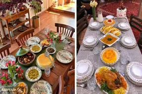 ایده واسه چیدمان یه میز یا سفره شام هفت رنگ؛ از تزیین قاشق و چنگال تا غذاها و ظروف