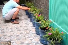 ایده های خلاقانه؛ بطری پلاستیکی آب معدنی دور ننداز توش گل بکار نگران آبیاریشم نباش