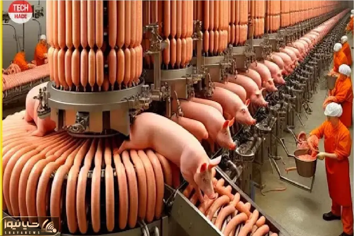 فرآوری خوک؛ 100000 خوک لجن قلمبه رو انداخت تو چرخ گوشت غول سوسیس تحویل گرفتن